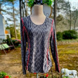 Athleta Pop Space Grey Dye Running Long Sleeve Top, XL, EUC